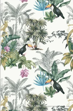 Papier peint vinyle sur intissé Jungle L.10.05 x l.0.53 m. - Réf. LTC-133294704