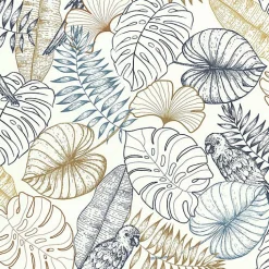 Papiers peints - Papier peint vinyle sur intissé - Jungle - Perroquet et végétation exotique - Rouleau(x)