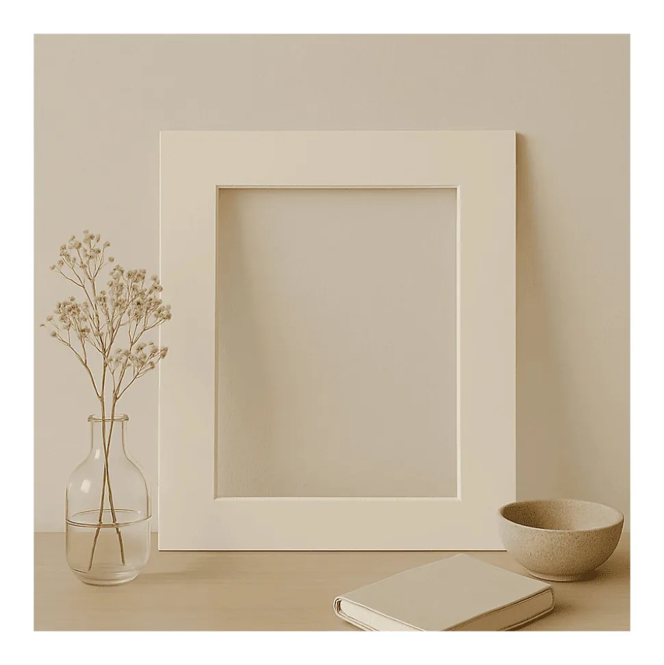 Passe-partout blanc cassé 18x24 cm ouverture 13x18 cm Fabriqué en France