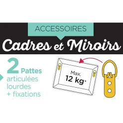 Patte lourde articulée 57 mm + fixations, coloris laiton. vendue par 2
