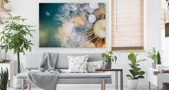 Peinture PISSENLIT Plante Nature 3D 120cm x 80cm - Parfait pour décorer votre salon, chambre ou bureau avec un design unique et é