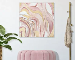 Peinture sur toile abstraite multicolore 80x2,8x80 cm