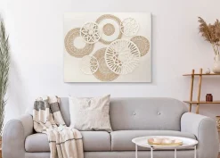 Peinture sur toile avec cadre abstrait avec applications 80x2,8x100 cm