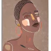 Peinture sur toile visage multicolore 80x2,8x100 cm
