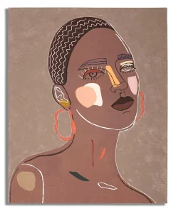 Peinture sur toile visage multicolore 80x2,8x100 cm