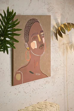 Peinture sur toile visage multicolore 80x2,8x100 cm