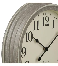 Pendule murale look Gris Brossé D 35 cm
