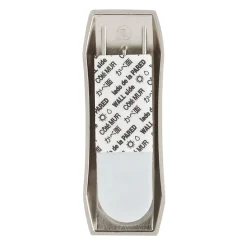 Petit crochet métal moderne avec languettes adhésives Command, nickel brossé, 1 crochet + 2 languettes