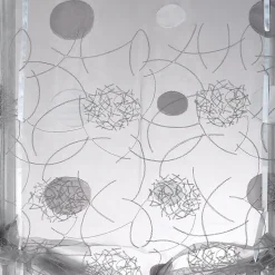 Petit voilage en organza jacquard à remonter (60x160 cm - Gris clair)