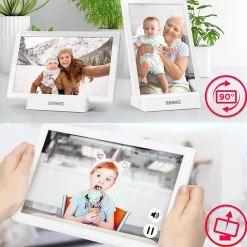 PF1D WE Cadre photo numérique connecté Frameo Ecran tactile 10,1 pouces Haute résolution 1200 x 800 px Mémoire 32Go USB-C Duronic