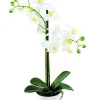 Phalaenopsis artificiel en pot fleurs blanches déco