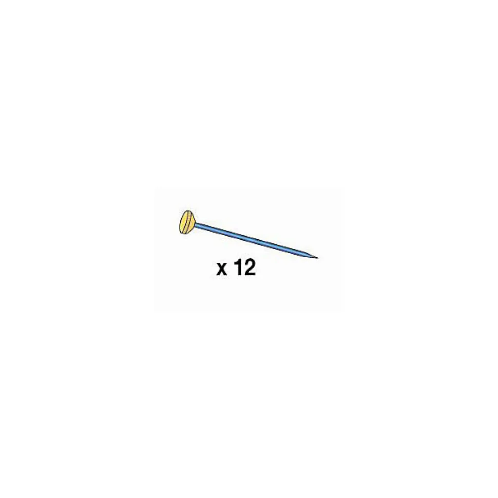 Épingle de rechange en acier et tête en laiton inarrachable Le Crochet X vendue par 12 pièces