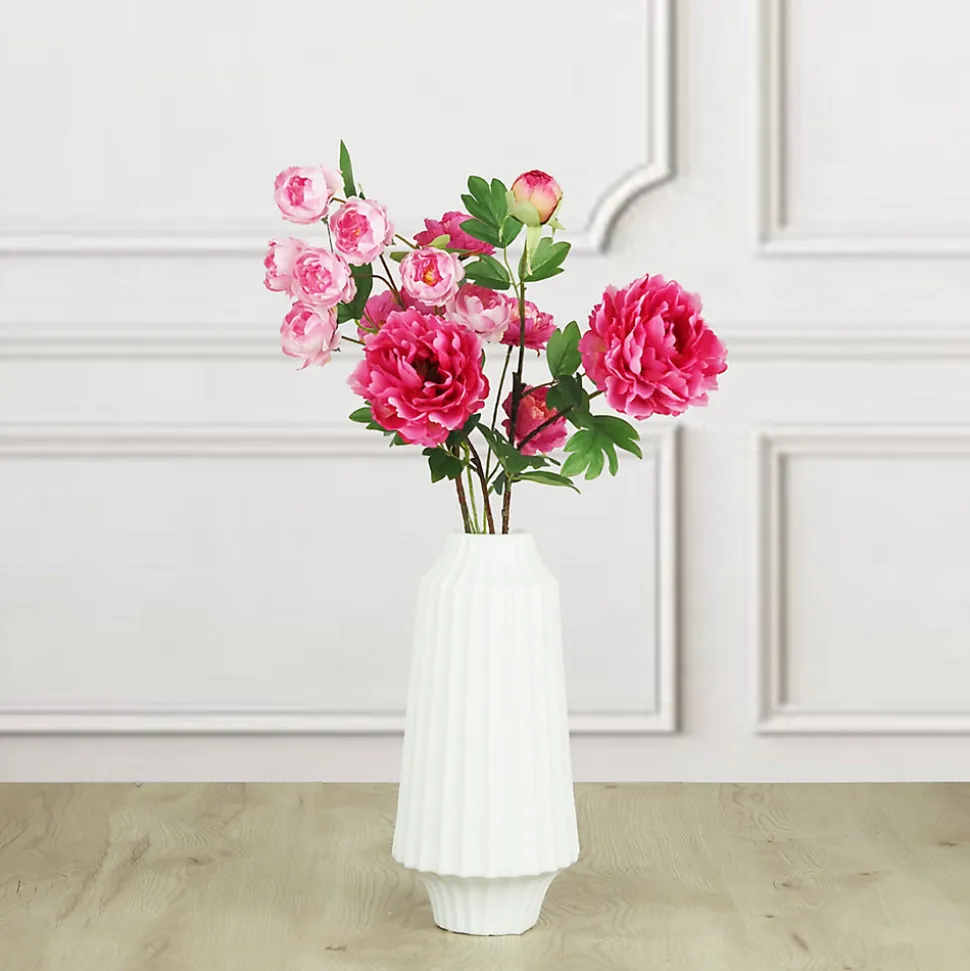 Pivoine artificielle en tige rose 70cm lot de 4