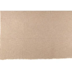 Plaid à bords effilochés en polyester beige 180x130cm