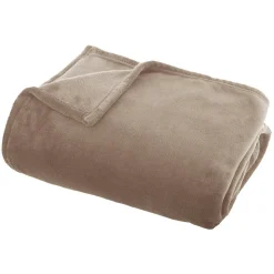 Plaid - flanelle - beige - 130x180 cm - Atmosphera