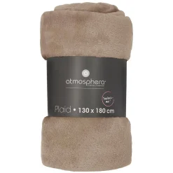 Plaid - flanelle - beige - 130x180 cm - Atmosphera