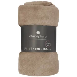 Plaid - flanelle - beige - 130x180 cm - Atmosphera