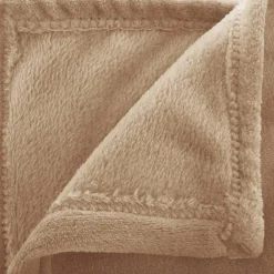Plaid - flanelle - beige - 130x180 cm - Atmosphera
