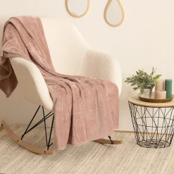 Plaid - flanelle - rose - 125x150 cm - Atmosphera