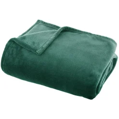 Plaid - flanelle - vert - 125x150 cm - Atmosphera
