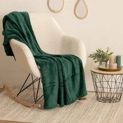 Plaid - flanelle - vert - 125x150 cm - Atmosphera
