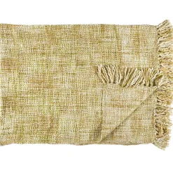 Plaid - Home Deco Factory - Grosse Maille - Chunky - Jaune - 125 X 150 Cm