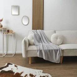 Plaid - Home Deco Factory - Molleton - Gris - 120 X 150 Cm