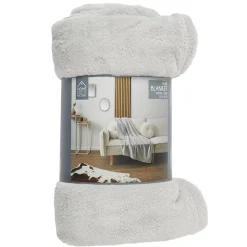 Plaid - Home Deco Factory - Molleton - Gris - 120 X 150 Cm