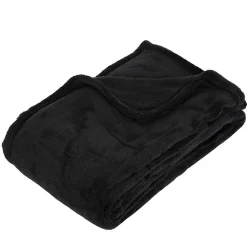 Plaid - microfibre - noir - 125x150 cm - Atmosphera