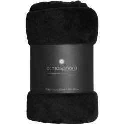 Plaid - microfibre - noir - 125x150 cm - Atmosphera