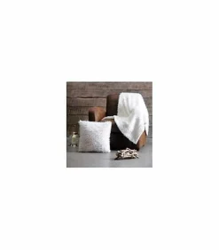 Plaid - Mouton - Blanc - 130x160 cm - 100% polyester - Style Scandinave Moderne