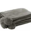 Plaid à Pompons "Blanket" 130x170cm Gris