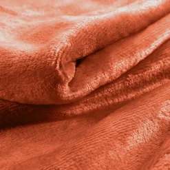 Plaid ultra doux 180 x 220 cm Flanelle Unie Flanou Terracotta