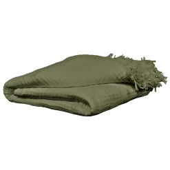 Plaid 180 x 220 cm en quadruple gaze de coton vert - PEPA 2