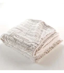 PLAID 180 x 220 CM IMITATION FOURRURE,SHERPA LYNX - 180x220cm - Beige