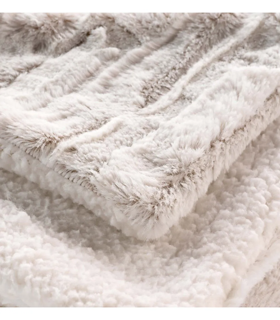 PLAID 180 x 220 CM IMITATION FOURRURE,SHERPA LYNX - 180x220cm - Beige