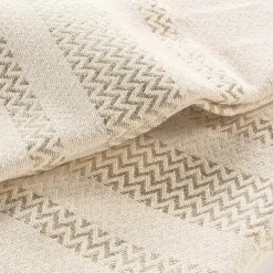Plaid a franges 125 x 150 cm coton jacquard+fils metallises doreline Sans