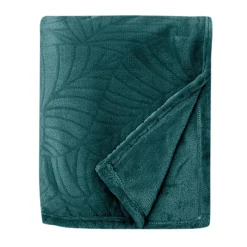 Plaid Avery palm bleu JBY Creation L.180 x l.120 cm