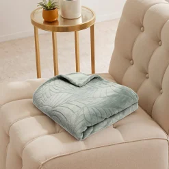 Plaid Avery palm vert JBY Creation L.180 x l.120 cm