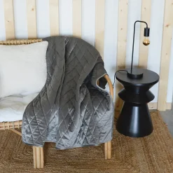 Plaid Canapé en velours matelassé (125x160 cm - Gris)