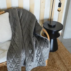 Plaid Canapé en velours matelassé (125x160 cm - Gris)