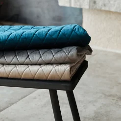 Plaid Canapé en velours matelassé (125x160 cm - Naturel)