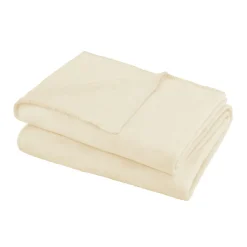 Plaid cocooning beige ivoire L.170 x l.120 cm