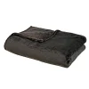 Plaid cocooning noir microplush 150 x 200 cm