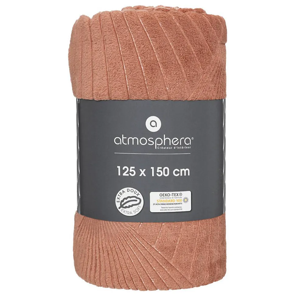 Plaid Collectionneur en flanelle 125x150cm rose - Atmosphera