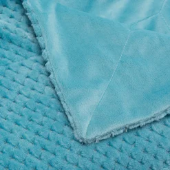 Plaid damier turquoise 130x170 cm