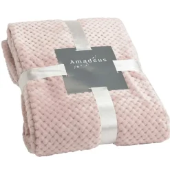 Plaid damier vieux rose 170x240 cm