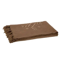 Plaid Design Ethnique "Camel" 130x170cm Marron