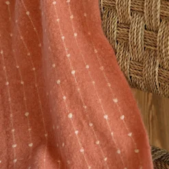 Plaid doux à franges aspect mohair (130x180 cm - Terracotta)