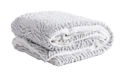 Plaid effet fourrure gris polaire L.220 x l.200cm Deco&co